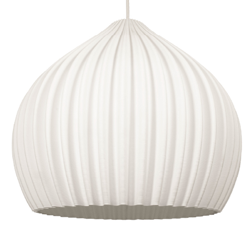 Colgante 1 luz E27 de polimero biodegradable 60cm clara blanco